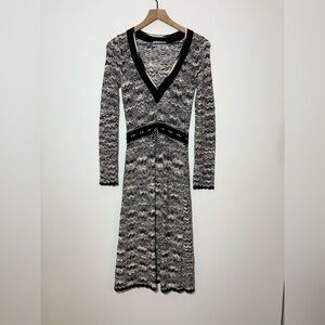 MISSONI Gray Merino Knit Bodycon A-Line Sweater Dress Size US 2